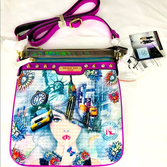 Nicole Lee Cross-body Print New York Handbag - Picture 11 of 12